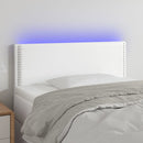 sengegavl med LED-lys 100x5x78/88 cm kunstlæder hvid