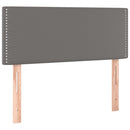 sengegavl med LED-lys 100x5x78/88 cm kunstlæder grå