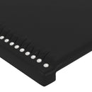 sengegavl med LED-lys 144x5x78/88 cm kunstlæder sort