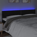 sengegavl med LED-lys 200x5x78/88 cm kunstlæder sort