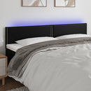 sengegavl med LED-lys 200x5x78/88 cm kunstlæder sort