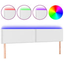 sengegavl med LED-lys 200x5x78/88 cm kunstlæder hvid