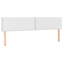 sengegavl med LED-lys 200x5x78/88 cm kunstlæder hvid