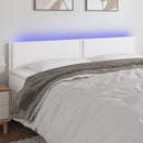 sengegavl med LED-lys 200x5x78/88 cm kunstlæder hvid