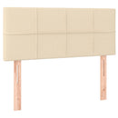 sengegavl med LED-lys 80x5x78/88 cm stof cremefarvet