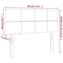 sengegavl med LED-lys 80x5x78/88 cm stof cremefarvet