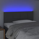 sengegavl med LED-lys 90x5x78/88 cm stof mørkegrå