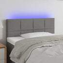 sengegavl med LED-lys 90x5x78/88 cm stof mørkegrå