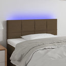 sengegavl med LED-lys 90x5x78/88 cm stof mørkebrun