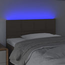 sengegavl med LED-lys 90x5x78/88 cm stof gråbrun