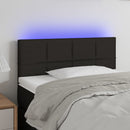 sengegavl med LED-lys 100x5x78/88 cm stof sort