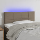 sengegavl med LED-lys 100x5x78/88 cm stof gråbrun