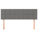 sengegavl med LED-lys 144x5x78/88 cm stof mørkegrå