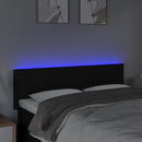 sengegavl med LED-lys 144x5x78/88 cm stof sort