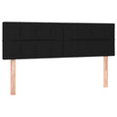 sengegavl med LED-lys 144x5x78/88 cm stof sort