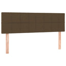 sengegavl med LED-lys 144x5x78/88 cm stof mørkebrun