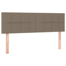 sengegavl med LED-lys 144x5x78/88 cm stof gråbrun
