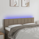 sengegavl med LED-lys 144x5x78/88 cm stof gråbrun