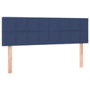 sengegavl med LED-lys 144x5x78/88 cm stof blå