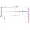 sengegavl med LED-lys 144x5x78/88 cm stof blå