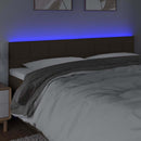 sengegavl med LED-lys 160x5x78/88 cm stof mørkebrun