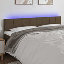 sengegavl med LED-lys 160x5x78/88 cm stof mørkebrun