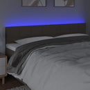 sengegavl med LED-lys 160x5x78/88 cm stof gråbrun
