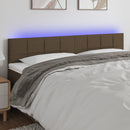 sengegavl med LED-lys 160x5x78/88 cm stof gråbrun