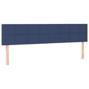 sengegavl med LED-lys 160x5x78/88 cm stof blå