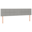 sengegavl med LED-lys 180x5x78/88 cm stof lysegrå