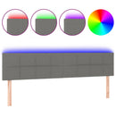 sengegavl med LED-lys 180x5x78/88 cm stof mørkegrå