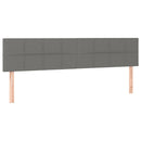 sengegavl med LED-lys 180x5x78/88 cm stof mørkegrå