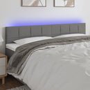 sengegavl med LED-lys 180x5x78/88 cm stof mørkegrå