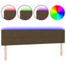 sengegavl med LED-lys 180x5x78/88 cm stof mørkebrun