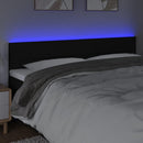 sengegavl med LED-lys 200x5x78/88 cm stof sort