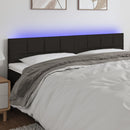sengegavl med LED-lys 200x5x78/88 cm stof sort