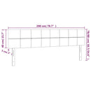 sengegavl med LED-lys 200x5x78/88 cm stof mørkebrun
