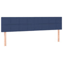 sengegavl med LED-lys 200x5x78/88 cm stof blå