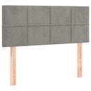 sengegavl med LED-lys 80x5x78/88 cm velour lysegrå