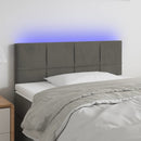 sengegavl med LED-lys 80x5x78/88 cm velour mørkegrå