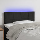 sengegavl med LED-lys 80x5x78/88 cm velour sort