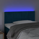 sengegavl med LED-lys 80x5x78/88 cm velour mørkeblå