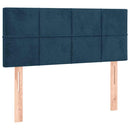 sengegavl med LED-lys 80x5x78/88 cm velour mørkeblå
