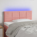 sengegavl med LED-lys 80x5x78/88 cm velour lyserød