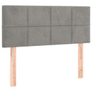 sengegavl med LED-lys 90x5x78/88 cm fløjl lysegrå