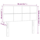 sengegavl med LED-lys 90x5x78/88 cm fløjl lysegrå