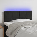 sengegavl med LED-lys 90x5x78/88 cm fløjl sort
