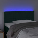 sengegavl med LED-lys 90x5x78/88 cm fløjl mørkegrøn