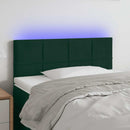 sengegavl med LED-lys 90x5x78/88 cm fløjl mørkegrøn