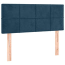 sengegavl med LED-lys 90x5x78/88 cm fløjl mørkeblå